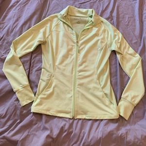 Tangerine Neon Yellow Workout Jacket w/ Thumbs